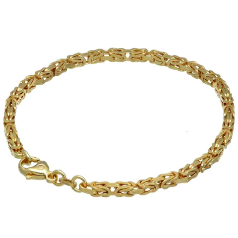 Massives Königsarmband aus Gold (585er 14k Gold), ca. 3,3 mm Breite, ca. 20cm lang, ca. 14,4g