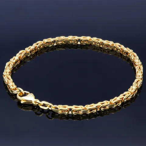 Massives Königsarmband aus Gold (585er 14k Gold), ca. 3,3 mm Breite, ca. 20cm lang, ca. 14,4g
