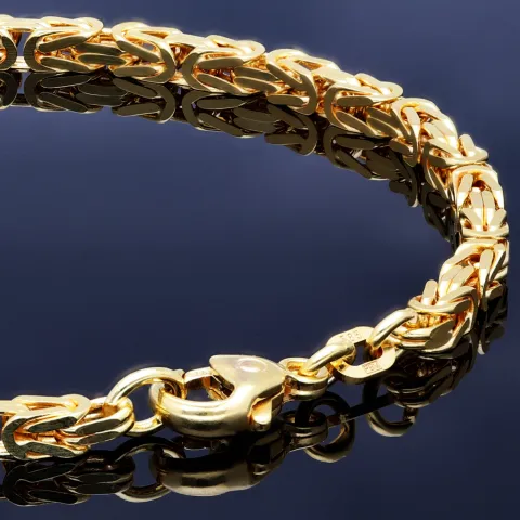 Massives Königsarmband aus Gold (585er 14k Gold), ca. 3,3 mm Breite, ca. 20cm lang, ca. 14,4g