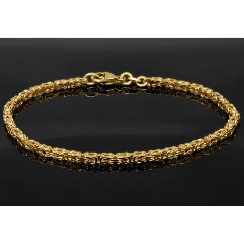 Massives Königsarmband aus Gold (585er 14k Gold), ca. 3 mm Breite, ca. 22cm lang, ca. 11,6g - Made in Germany mit FBM Stempel