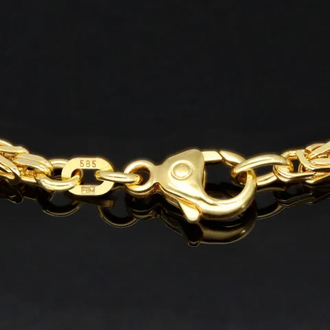 Massives Königsarmband aus Gold (585er 14k Gold), ca. 3 mm Breite, ca. 22cm lang, ca. 11,6g - Made in Germany mit FBM Stempel