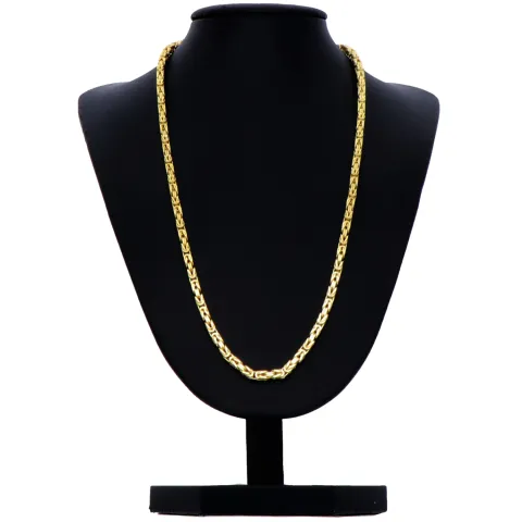 massive Premium-Königskette aus hochwertigem 14K Gold (585) in 45 cm Länge; ca. 3mm breit (ca. 26,5g) produziert in Deutschland - Mit FBM - Stempel