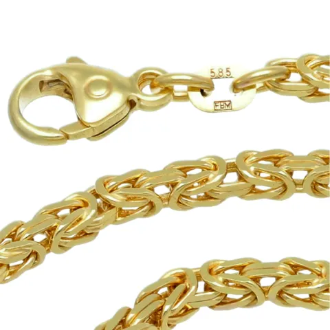 massive Premium-Königskette aus hochwertigem 14K Gold (585) in 45 cm Länge; ca. 3mm breit (ca. 26,5g) produziert in Deutschland - Mit FBM - Stempel