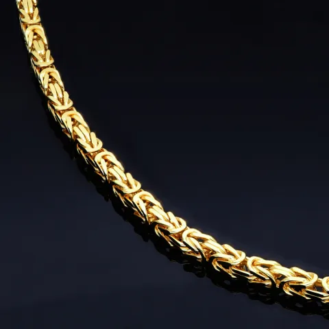massive Premium-Königskette aus hochwertigem 14K Gold (585) in 45 cm Länge; ca. 3mm breit (ca. 26,5g) produziert in Deutschland - Mit FBM - Stempel