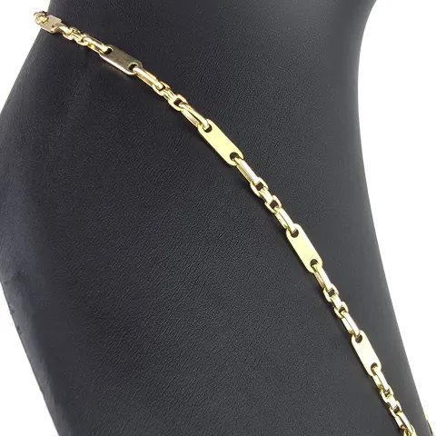 sehr schlanke Plättchenkette, Steigbügelkette aus 585er (14k) Gold - 55 cm Länge, 4 mm breit