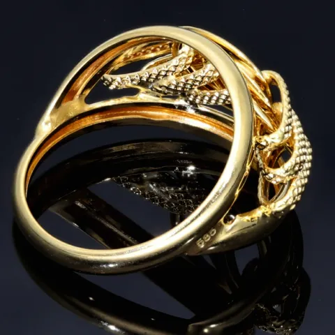 Wunderschöner, filigran, verzierter Designer - Ring in 585 14K Gold 55RG