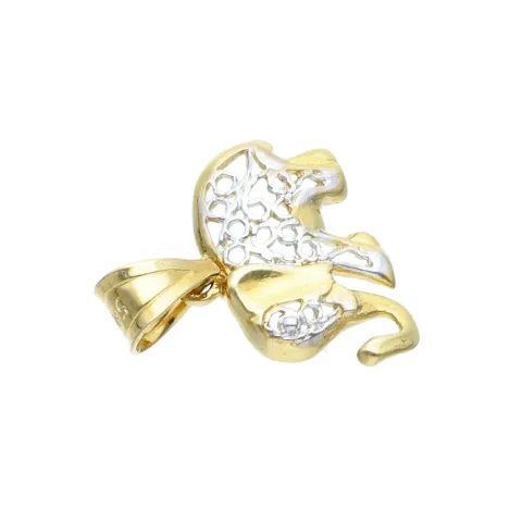 Sehr schöner Elefant-Anhänger aus hochwertigem 585er 14K Gelb- und Weissgold (bicolor)