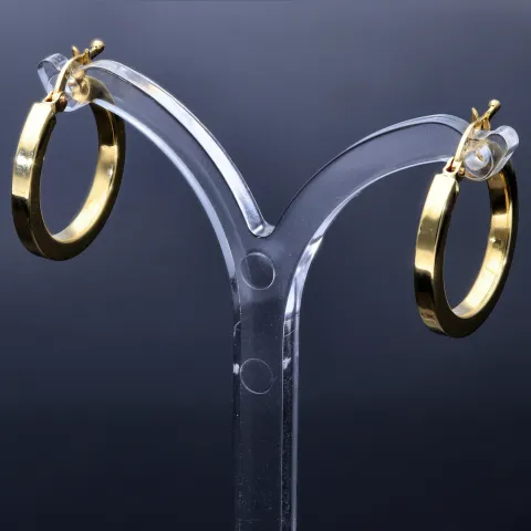 edle, klassische Creolen in 585er 14K Gelbgold