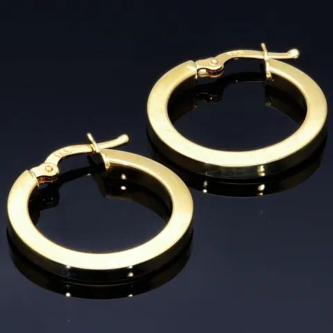edle, klassische Creolen in 585er 14K Gelbgold