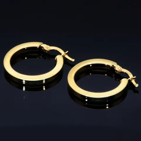 edle, klassische Creolen in 585er 14K Gelbgold