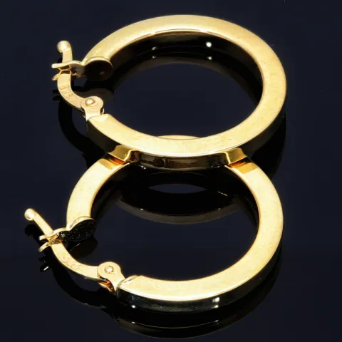edle, klassische Creolen in 585er 14K Gelbgold