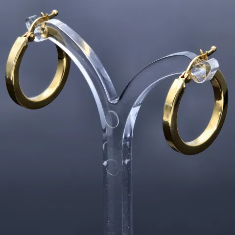 edle, klassische Creolen in 585er 14K Gelbgold