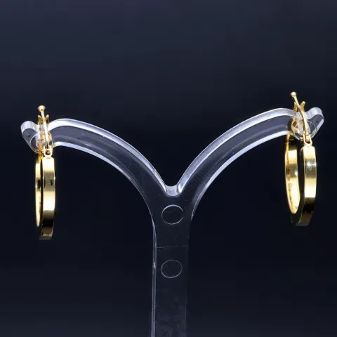 edle, klassische Creolen in 585er 14K Gelbgold