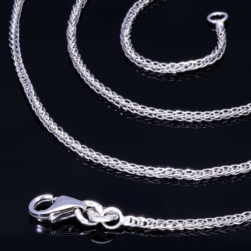 Edle Fuchsschwanzkette Goldkette aus Weißgold (14k 585 Gold) ca. 45 cm Länge, 1mm