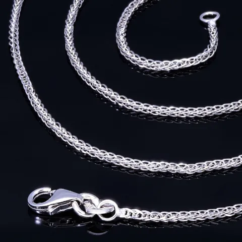 Edle Fuchsschwanzkette Goldkette aus Weißgold (14k 585 Gold) ca. 45 cm Länge, 1mm