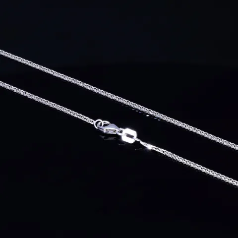 Edle Fuchsschwanzkette Goldkette aus Weißgold (14k 585 Gold) ca. 45 cm Länge, 1mm
