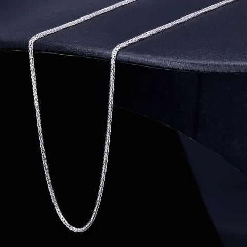 Edle Fuchsschwanzkette Goldkette aus Weißgold (14k 585 Gold) ca. 45 cm Länge, 1mm