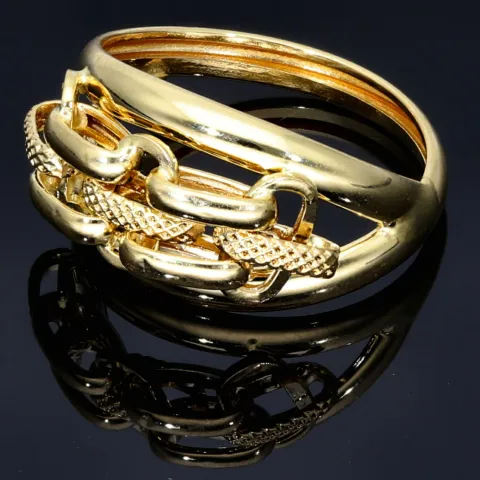 funkelnder Ring für Damen mit außergewöhnlichem Design in 585 14K Gelbgold in Ringgröße ca. 56