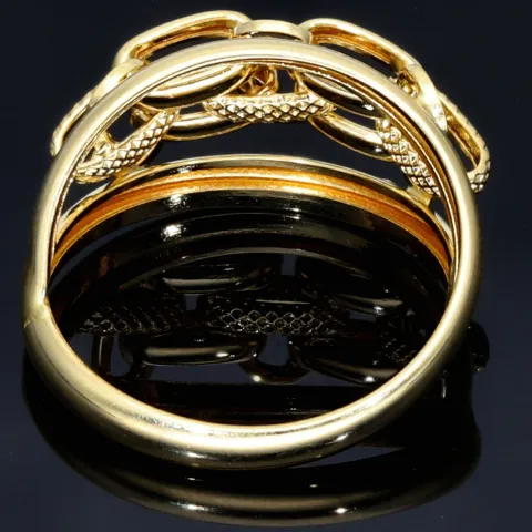 funkelnder Ring für Damen mit außergewöhnlichem Design in 585 14K Gelbgold in Ringgröße ca. 56