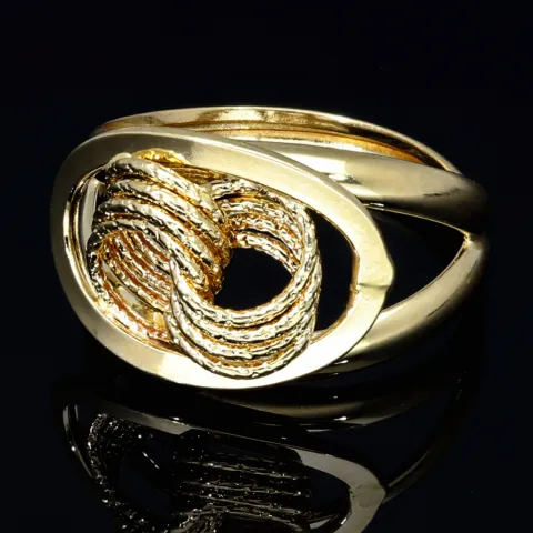 prunkvoller Ring für Damen in hochwertigem 585 14K Gelbgold in Ringgröße ca. 56