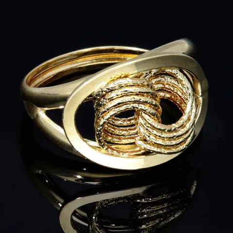 prunkvoller Ring für Damen in hochwertigem 585 14K Gelbgold in Ringgröße ca. 56