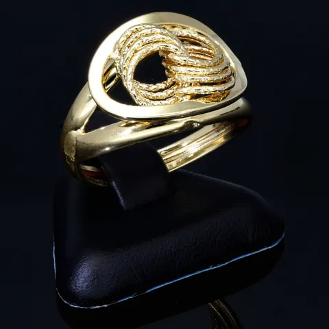 prunkvoller Ring für Damen in hochwertigem 585 14K Gelbgold in Ringgröße ca. 56
