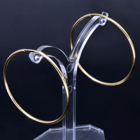 stilvolle Creolen in dezent, klassischem Design in 585er 14K Gelbgold glänzend poliert