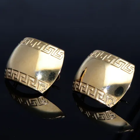 hochwertige Creolen im Greco Design aus 585 14K Gelbgold