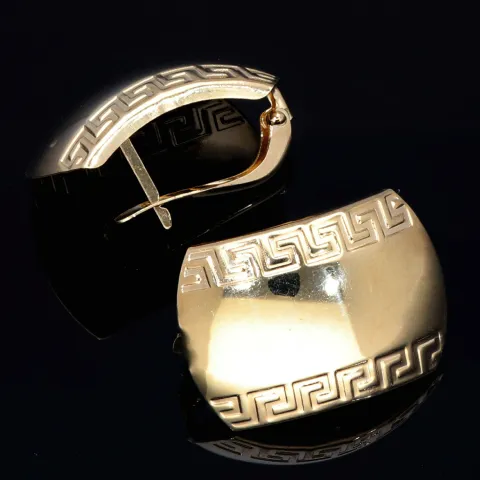 hochwertige Creolen im Greco Design aus 585 14K Gelbgold