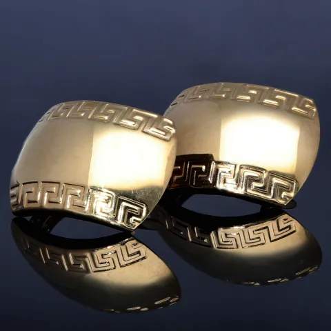 hochwertige Creolen im Greco Design aus 585 14K Gelbgold