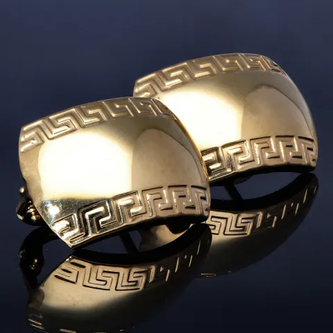 hochwertige Creolen im Greco Design aus 585 14K Gelbgold