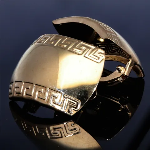 hochwertige Creolen im Greco Design aus 585 14K Gelbgold