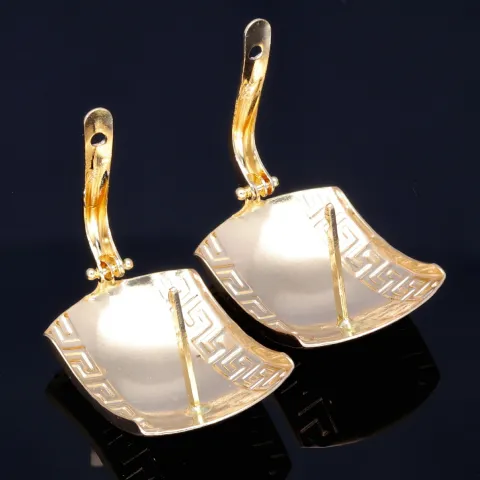 hochwertige Creolen im Greco Design aus 585 14K Gelbgold