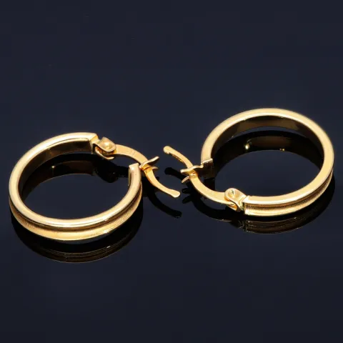 elegante, glänzende Creolen aus 14K 585 Gelbgold