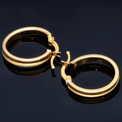 elegante, glänzende Creolen aus 14K 585 Gelbgold
