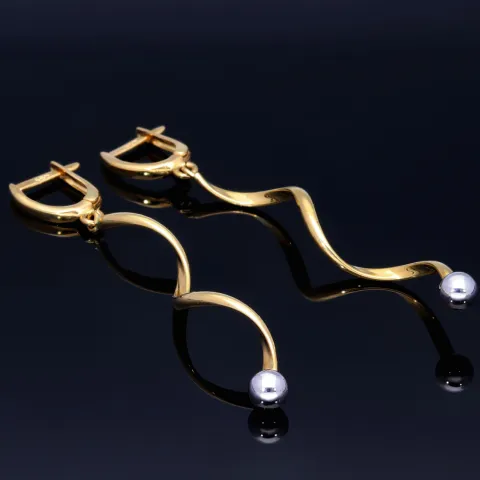 hochwertige Spiral-Ohrringe in 14K 585 Bicolor Weiß- und Gelbgold