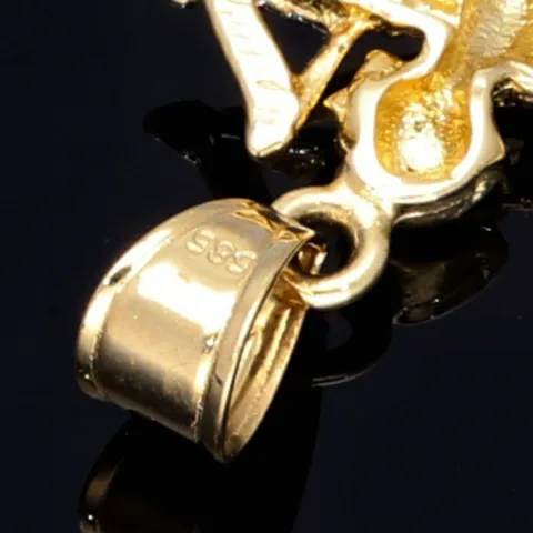 Amor - Engel - Anhänger aus Gold aus 14k (585er) Gelbgold und Weißgold (bicolor)