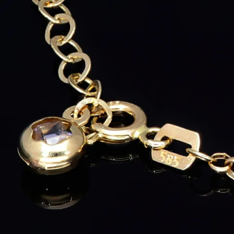 stilvolles Tricolor Armband aus hochwertigem 585 14K Gold in (ca. bis 18,5 cm Länge, verstellbar)