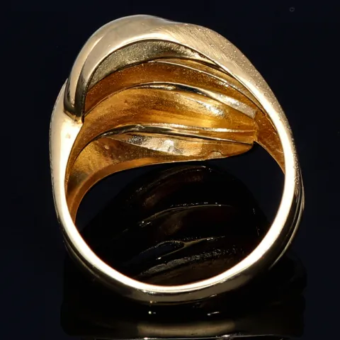 Glänzender Ring für Damen mit modernem, stilvollen Design in 14K 585er Gold Ringgröße ca. 56
