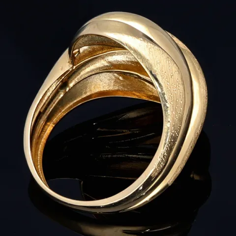 Glänzender Ring für Damen mit modernem, stilvollen Design in 14K 585er Gold Ringgröße ca. 56