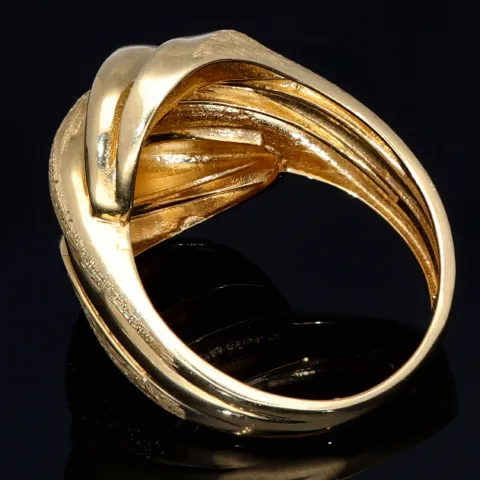 Glänzender Ring für Damen mit modernem, stilvollen Design in 14K 585er Gold Ringgröße ca. 56