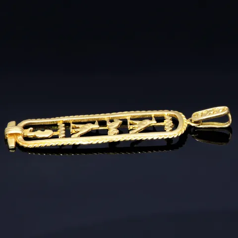 Hieroglyphen - Anhänger aus massivem, hochwertigem 585er 14K Gelbgold