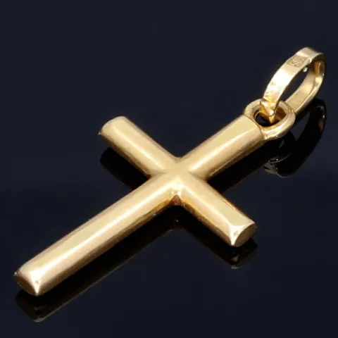 Schlichter, zeitloser Kreuzanhänger aus hochwertigem Gold 14k (585er)
