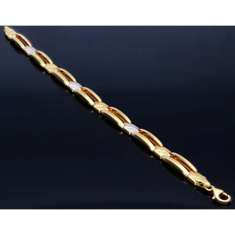 edles Armband in modernem Design aus 14K 585er Bicolor Gelb- und Weißgold (ca. 20,5 cm Länge)