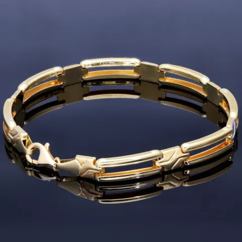 edles Armband in modernem Design aus 14K 585er Bicolor Gelb- und Weißgold (ca. 20,5 cm Länge)