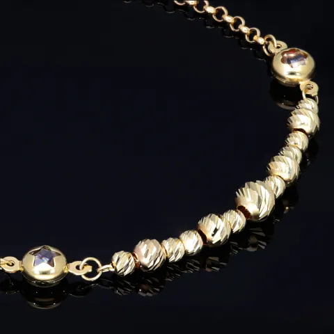 Funkelndes Kugelarmband aus 585 14K Gold in (ca. 20,0 cm Länge)
