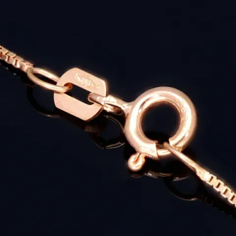 Exquisites Schmuckset - 585 Roségold - Halskette und einem Tricolor - Anhänger in 14K / 585 Gelb-, Rosé und Weißgold mit 3 Schlüsseln in Herzform