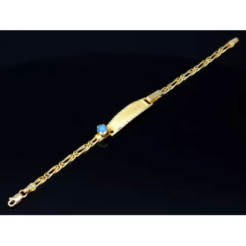 Baby - Armband mit Gravurplättchen aus hochwertigem 14k (585) Gold in ca. 13 cm Länge