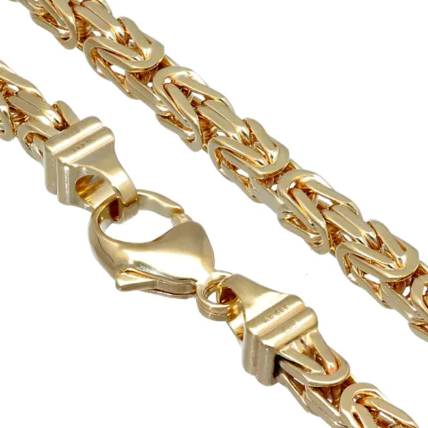 Voll massive Königskette aus hochwertigem 585er Gold (14 Karat) in 60 cm Länge; ca. 4mm breit - Made in Germany