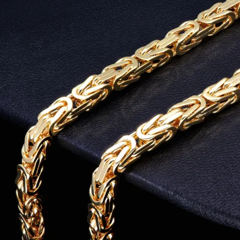 Voll massive Königskette aus hochwertigem 585er Gold (14 Karat) in 60 cm Länge; ca. 4mm breit - Made in Germany